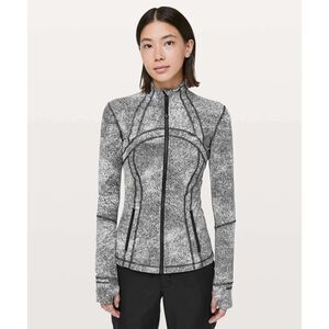 Lululemon Define Black White Spray Long Sleeve Jacket Full zip Women's Size 8